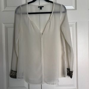 Zara Trafaluc White Coverup Blouse